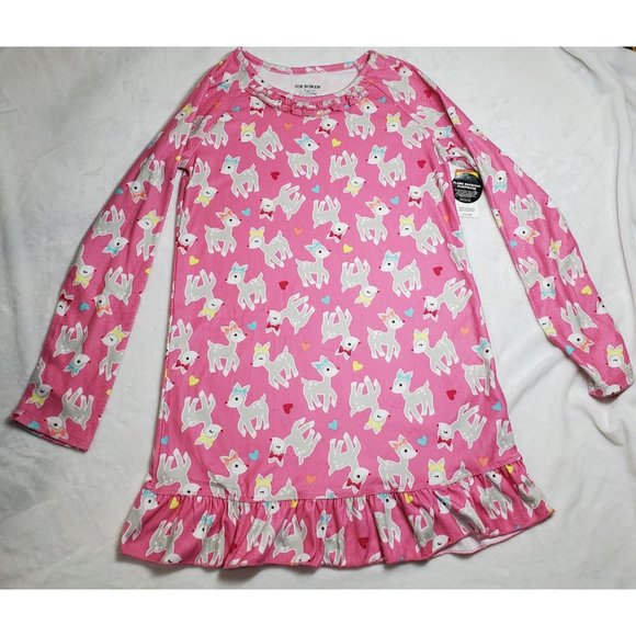 Joe Boxer Girl's Large 10/12 - Cute Deer Fleece Nightgown, sleepwear, nwt - Picture 1 of 4